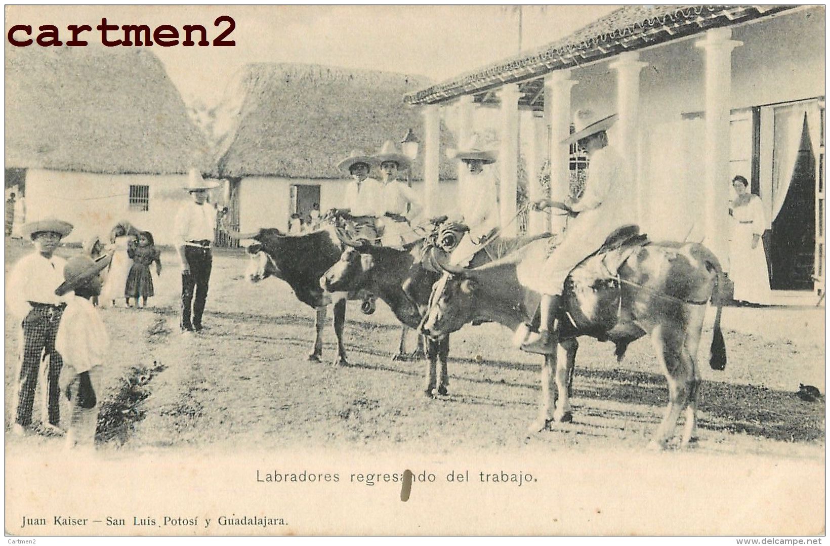 LABRADORES REGRESANDO DEL TRABAJO GUADALAJARA MEXIQUE 1900 - Mexique