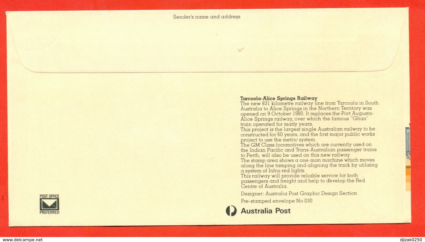 Australia 1980 .FDC. Railway. - Covers & Documents