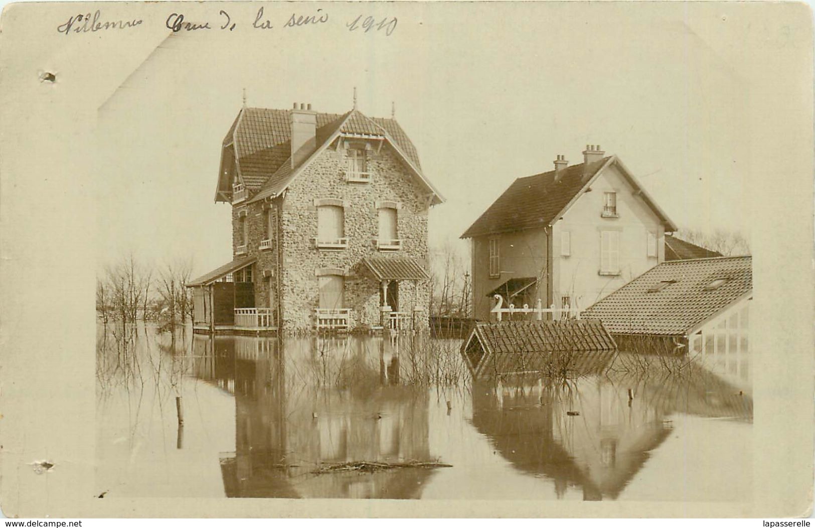 78-Villennes Sur Seine : Carte Photo 1910-Inondation Des Villas -Crue De La Seine - Villennes-sur-Seine