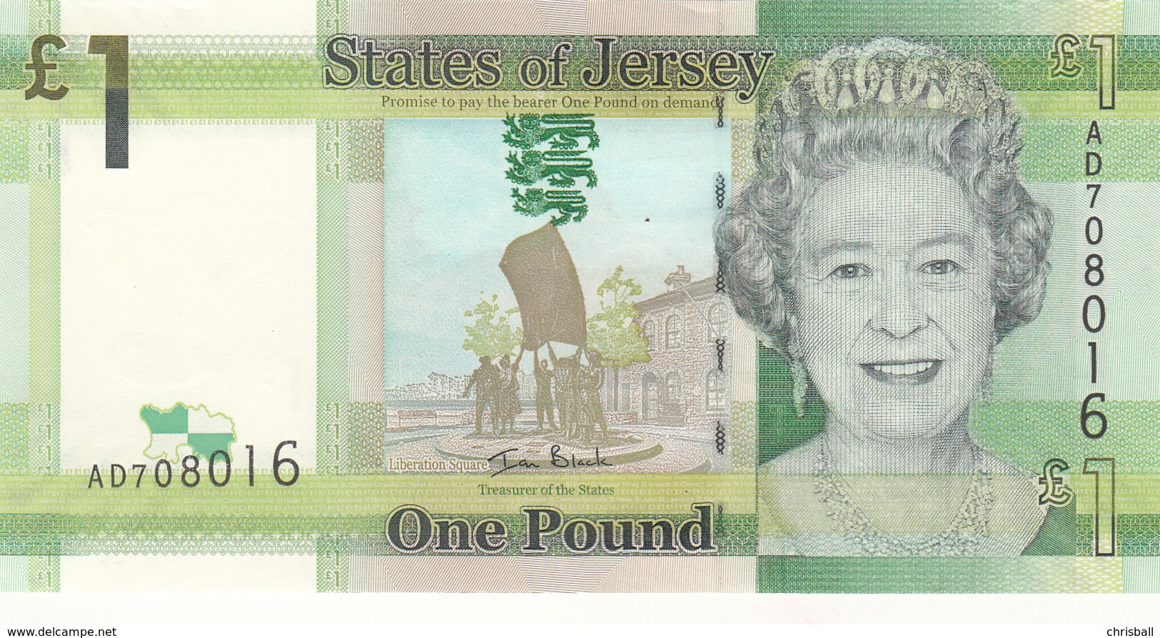 Jersey Banknote (Pick 32)  One Pound Code AD First Issue - Superb UNC Condition - Jersey