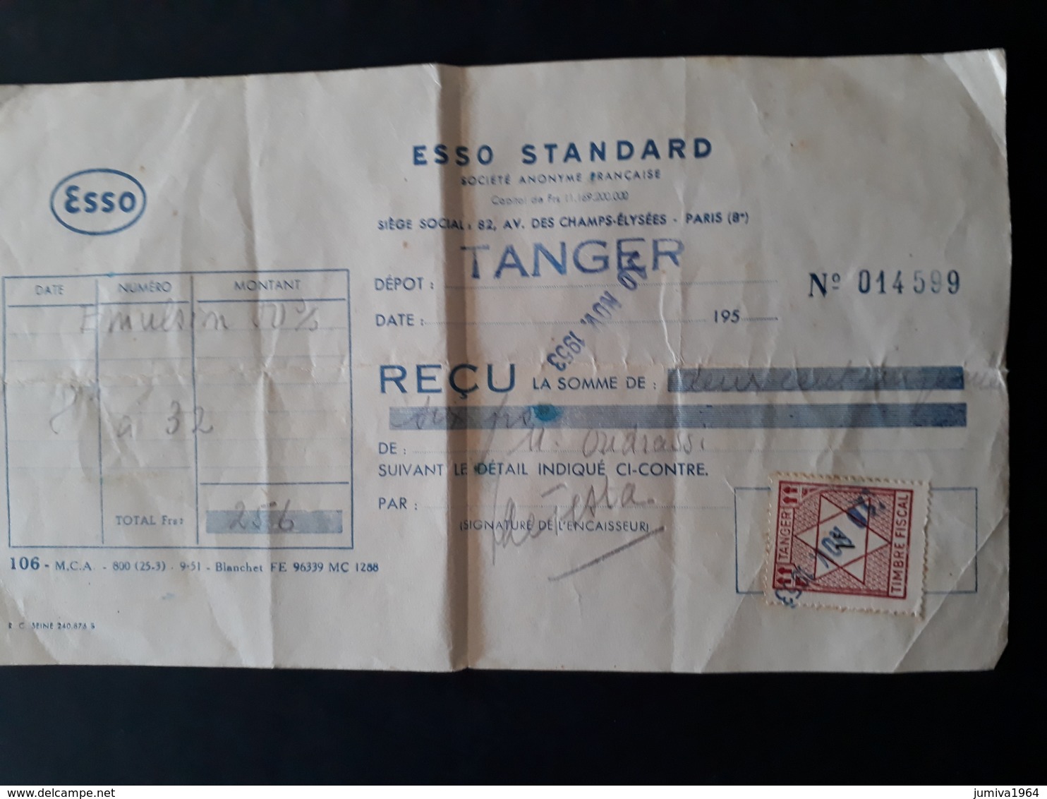 Maroc Espagnol - Marruecos - Tanger 1953 - Recibo De Gasolina - Maroc Espagnol