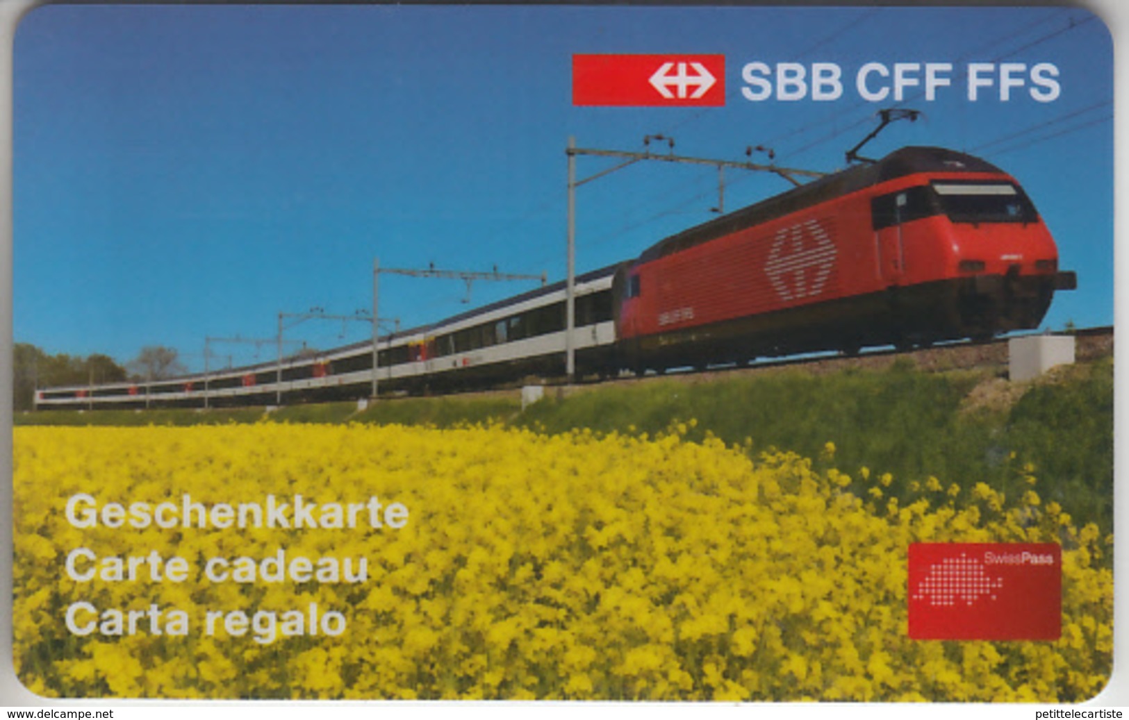 CARTE  KDO  SUISSE * GIFT CARD     ***   TRAIN - ZUG - RAIL  - CFF - SBB - FFS    *** - Cartes Cadeaux