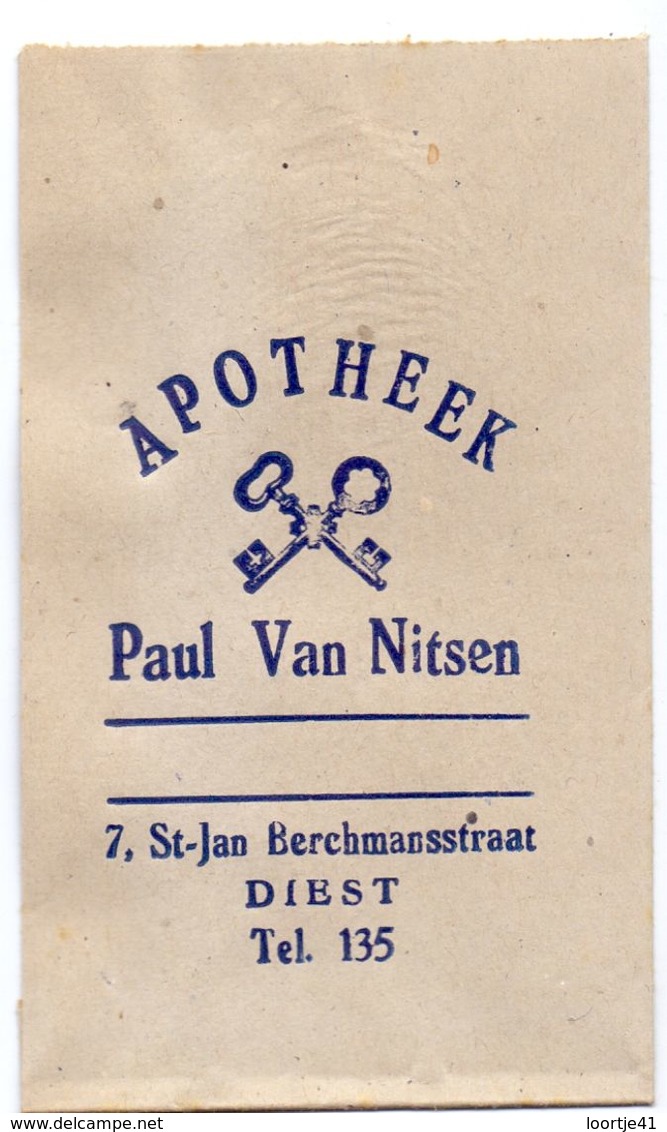 Pub Reclame Zakje  - Apotheek Paul Van Nitsen - Apotheker Diest - Autres & Non Classés