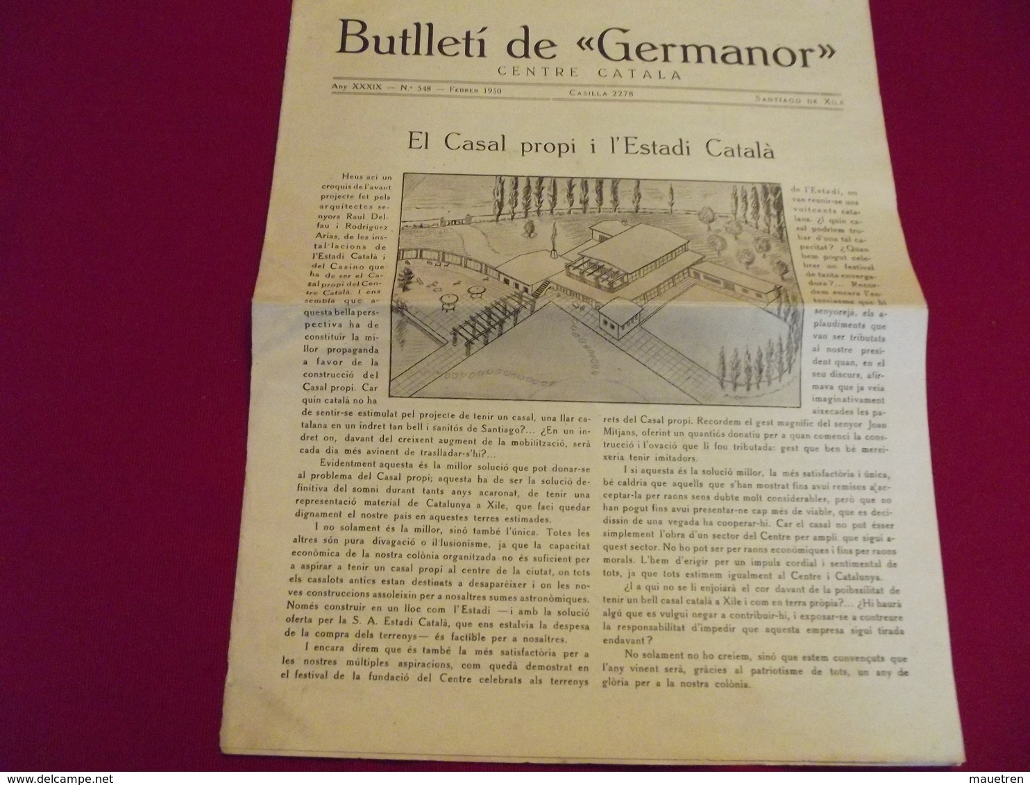 BUTLLETI DE GERMANOR . CENTRE CATALA .N° 548 Feber 1950 - [1] Hasta 1980