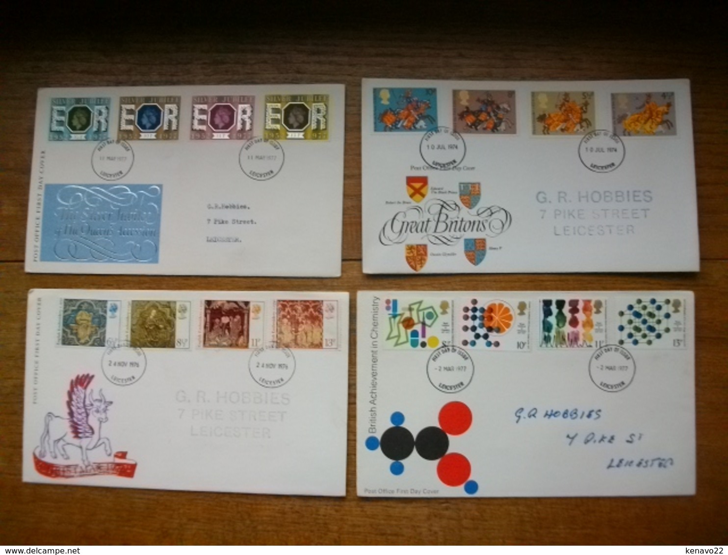 Lot De 4 Lettres Avec Document à L'intérieure "" Beaux Timbres "" - Marcophilie