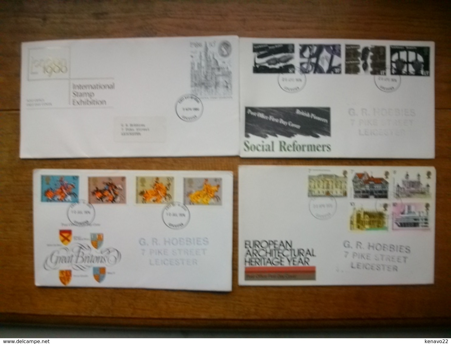 Lot De 4 Lettres Avec Document à L'intérieure "" Beaux Timbres "" - Marcofilie