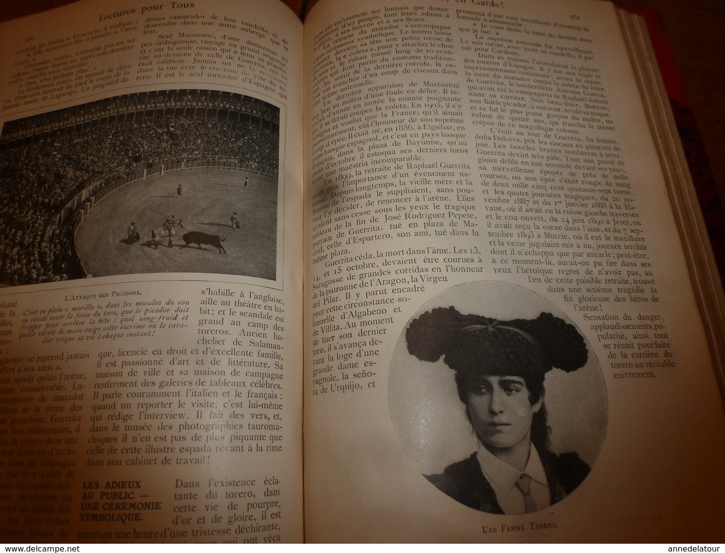 1907-1908 LECTURE POUR TOUS -->En auto et ballon;Légion au Maroc,Cinématographe;Toréadors Charette le chef vendéen;etc