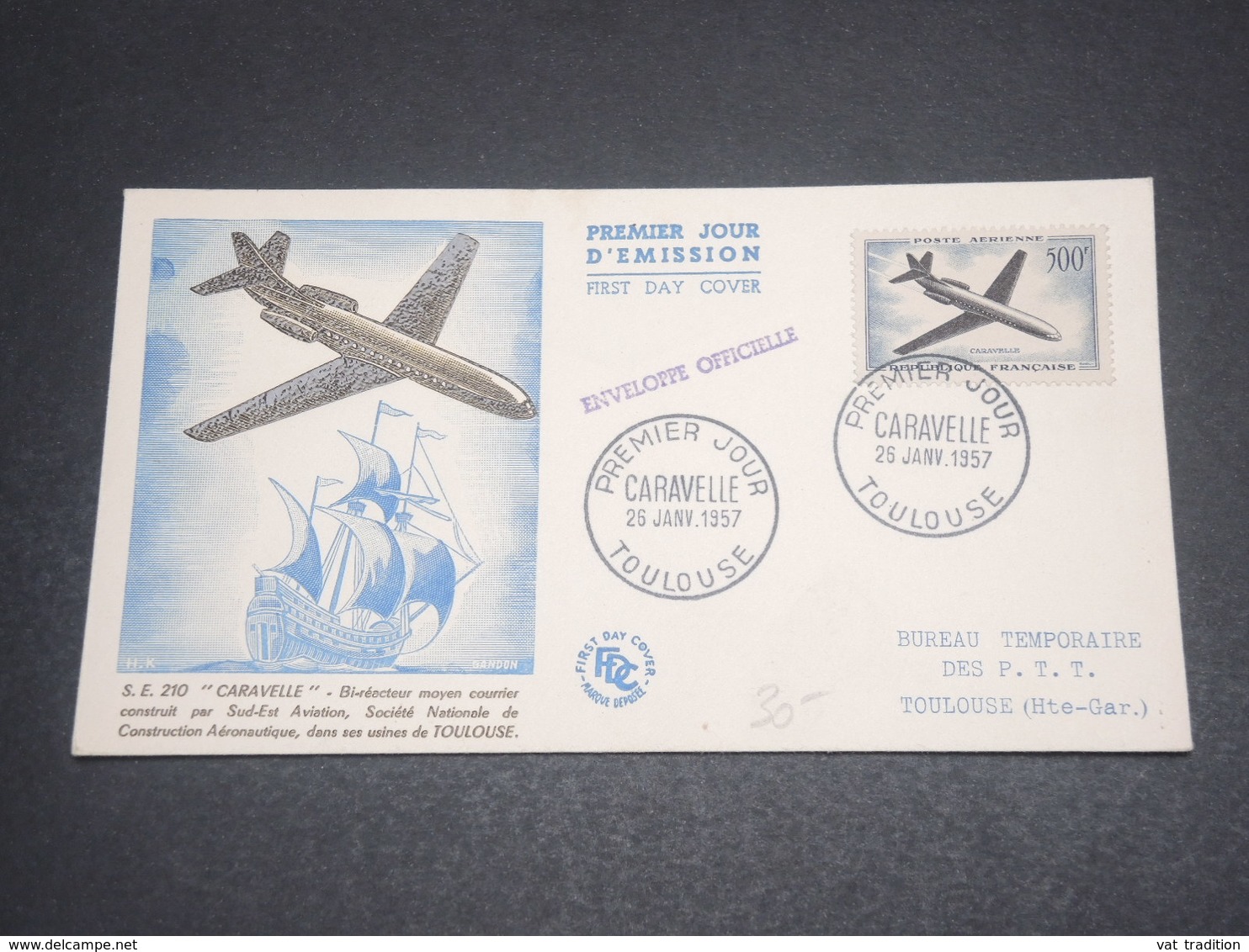 FRANCE - Enveloppe FDC Caravelle En 1957 -  L 12641 - 1950-1959