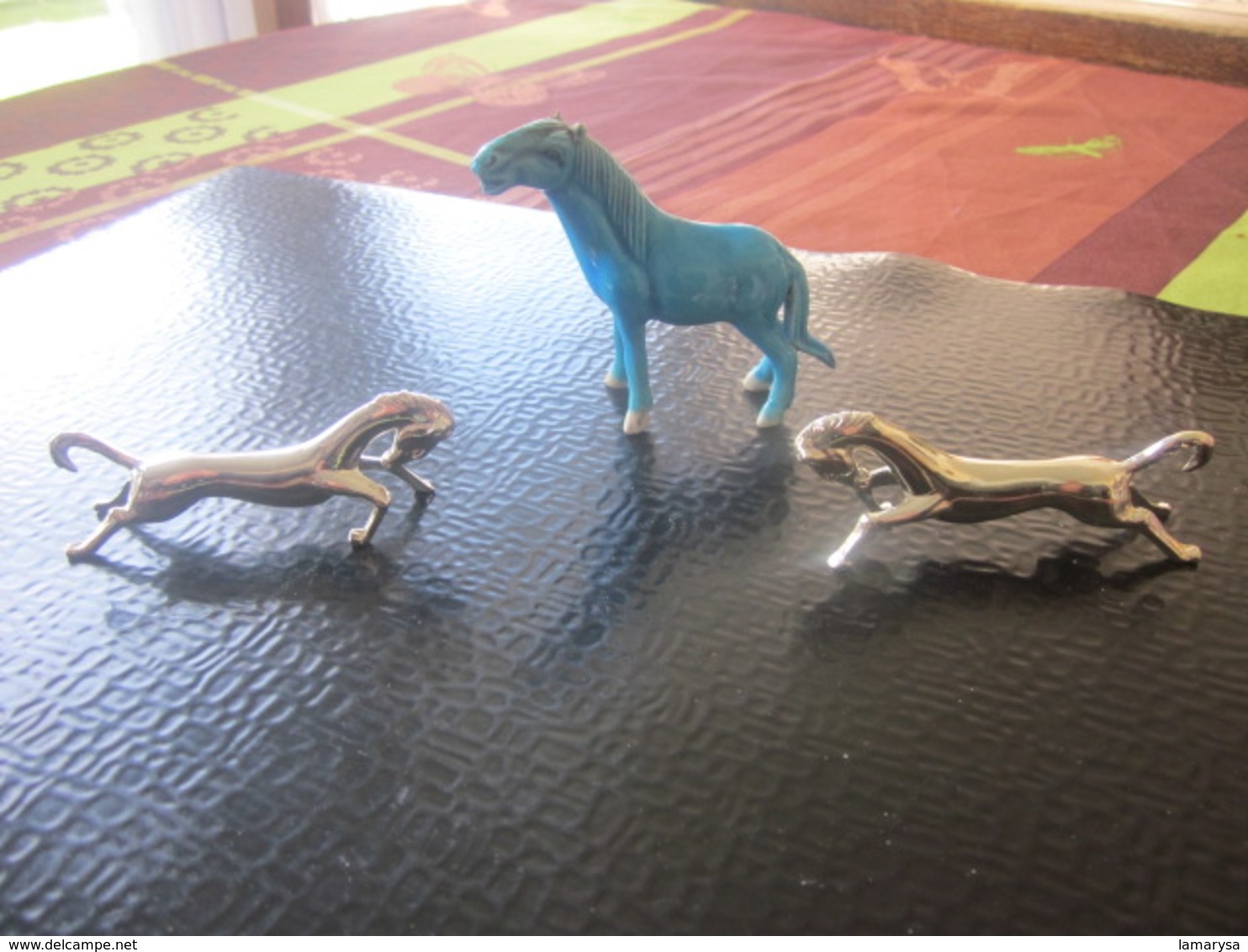 3 Chevaux Cheval Miniatures Décoratives Objets Vitrine Décoration Maison Home Décor Animal Horses 1 Céramique 2 Argenté - Animaux