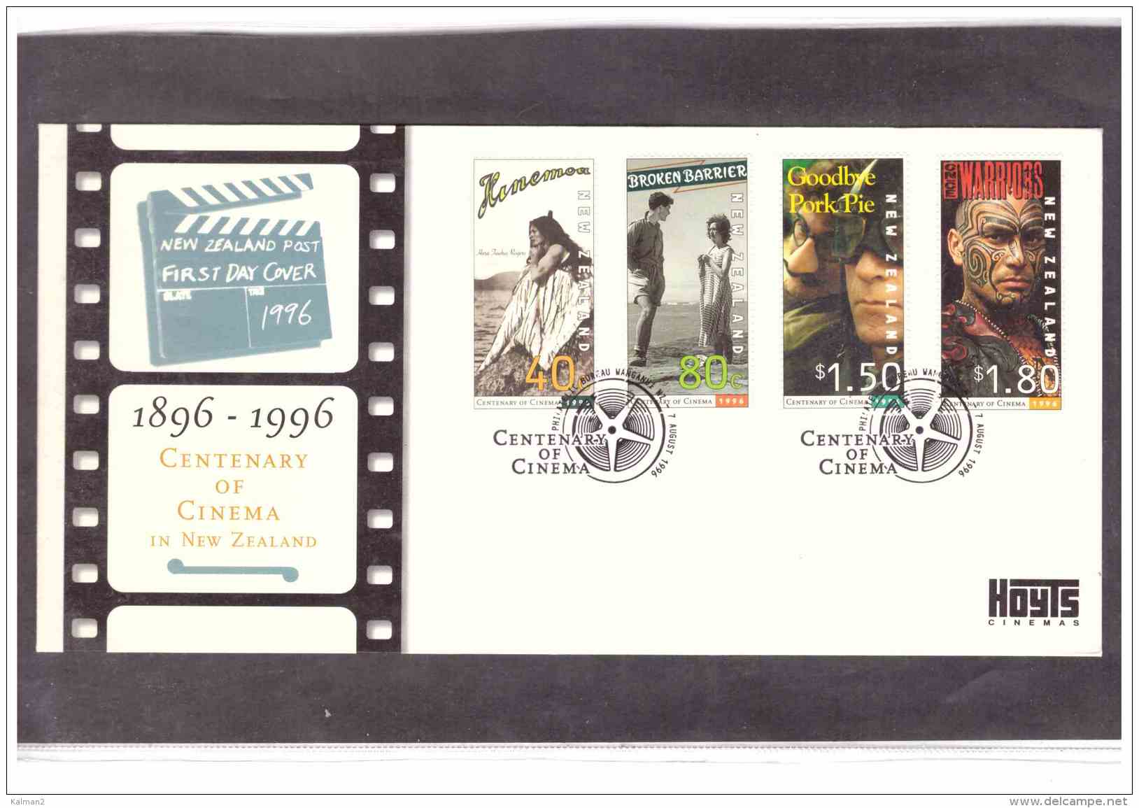 NZFDC93  -   WANGANUI     7.8.1996     /    FDC    YT. Nr.  1478/1481   "   CENTENARY OF CINEMA   " - Cinema