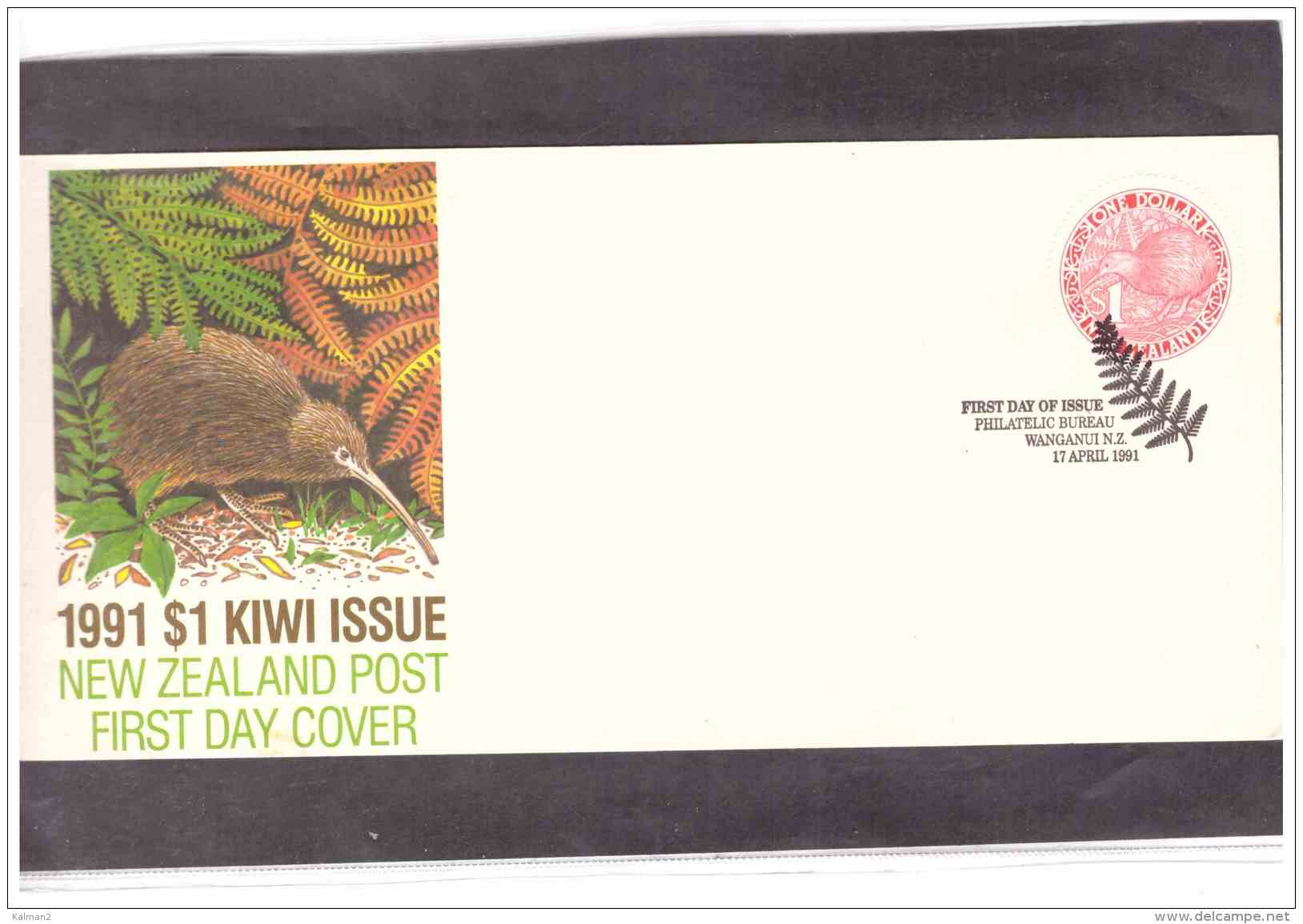 NZFDC99  -   WANGANUI    17.4.1991     /    FDC    YT. Nr.  1109   "   KIWI ISSUE   " - Kiwis