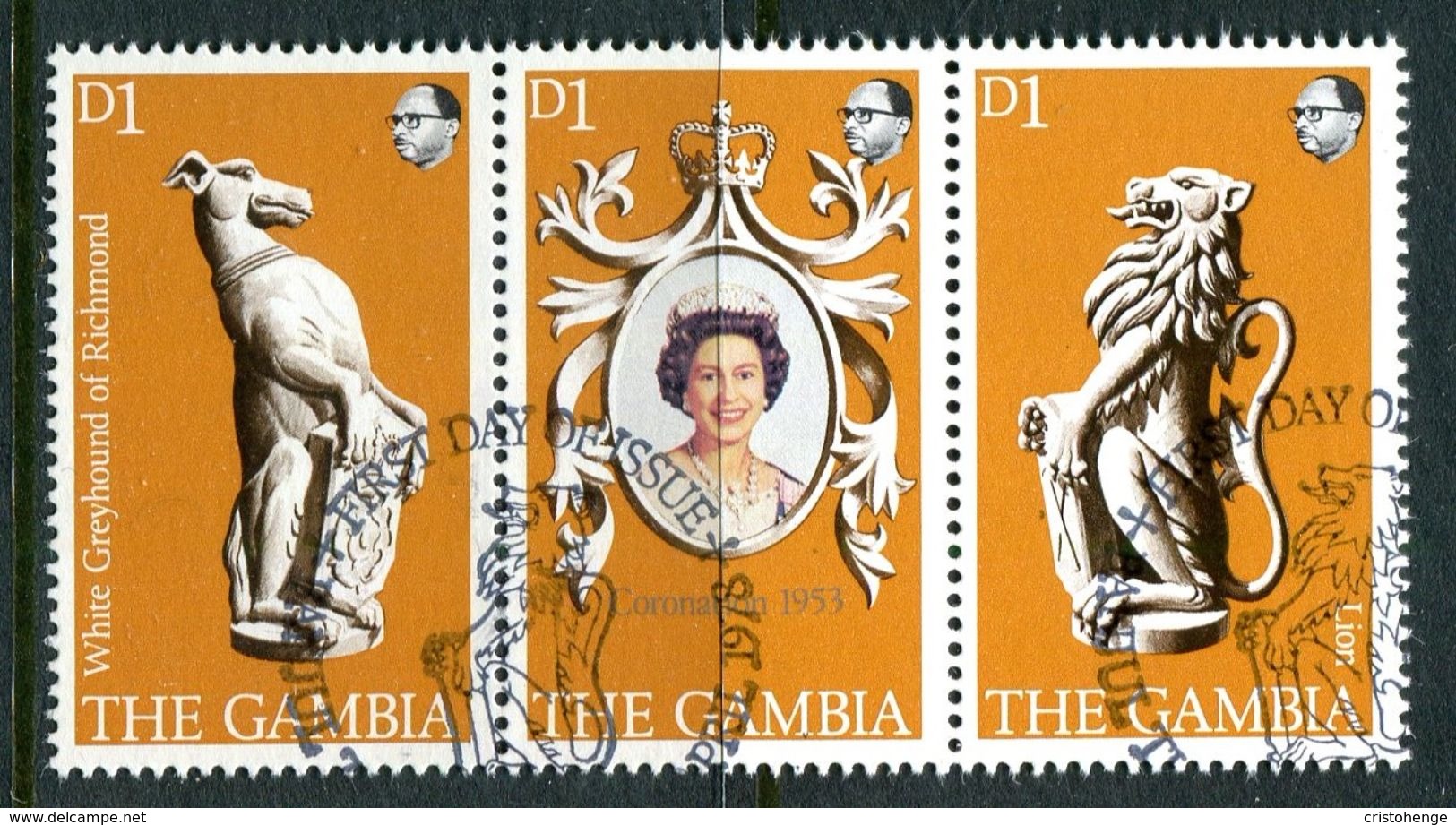 The Gambia 1978 25th Anniversary Of Coronation Set Used (SG 397-99) - Gambia (1965-...)