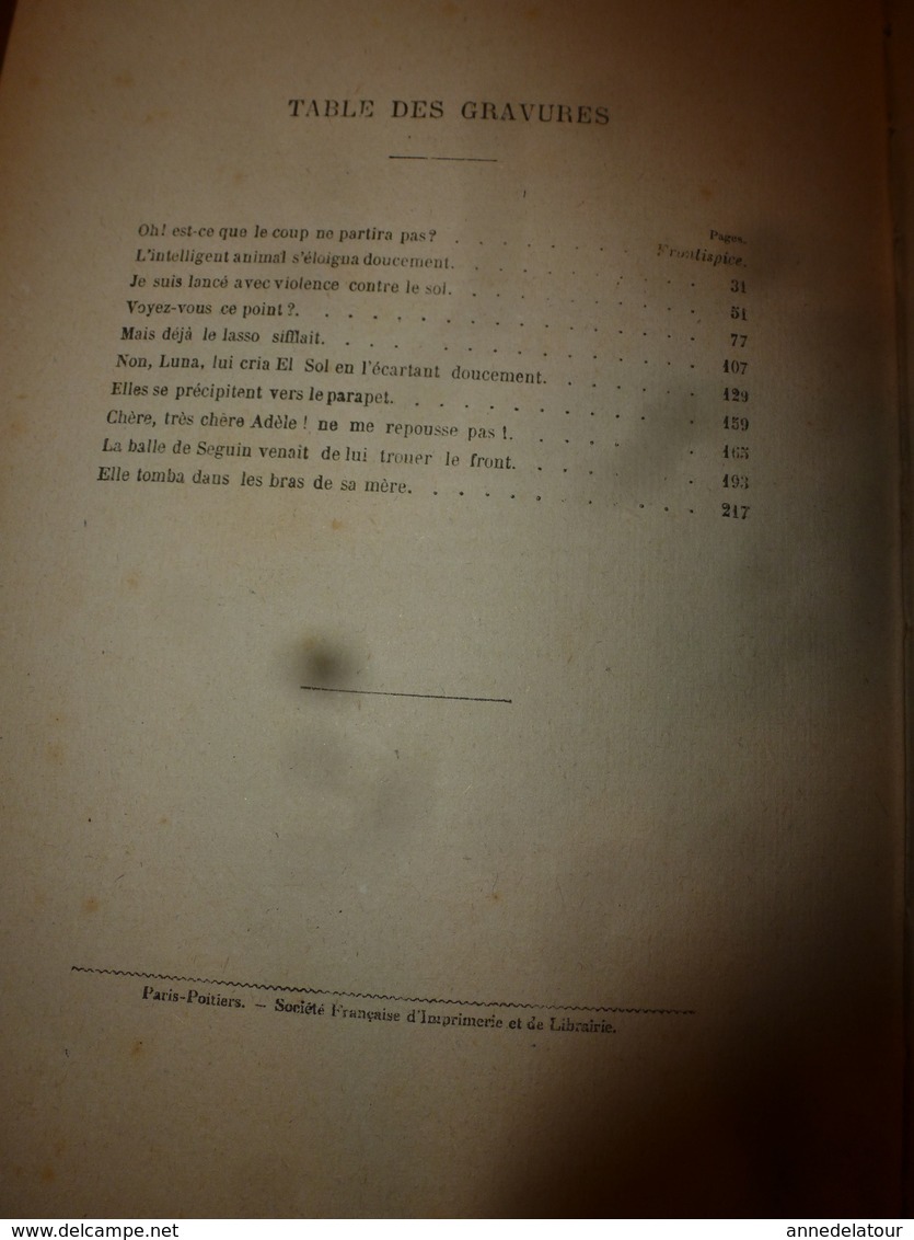 1900 LE CHASSEUR DE CHEVELURES par le capitaine Mayne-Reid ,  édition Sté Française d'Imprimerie et de Librairie