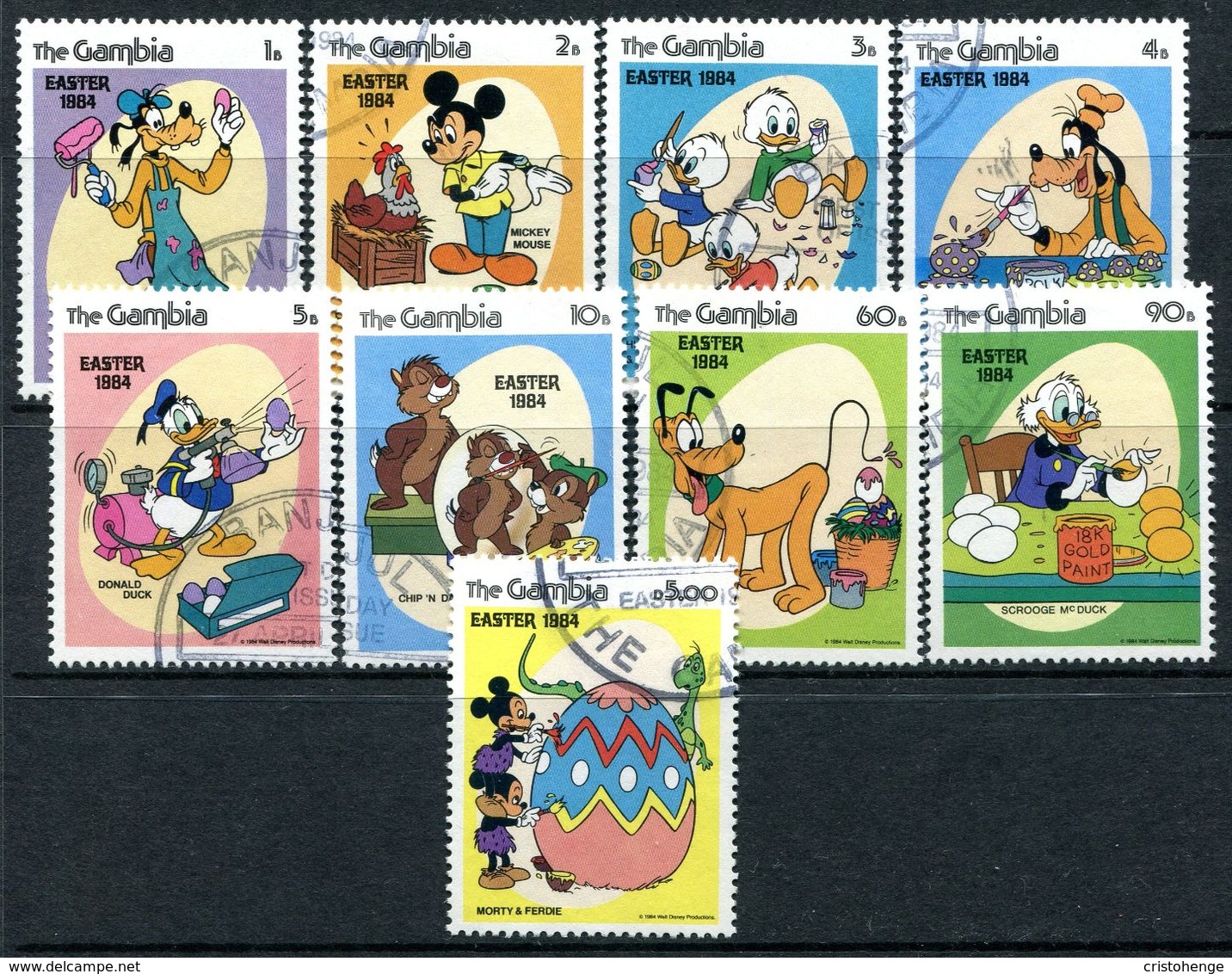 The Gambia 1984 Easter - Walt Disney Characters Set Used (SG 534-42) - Gambia (1965-...)