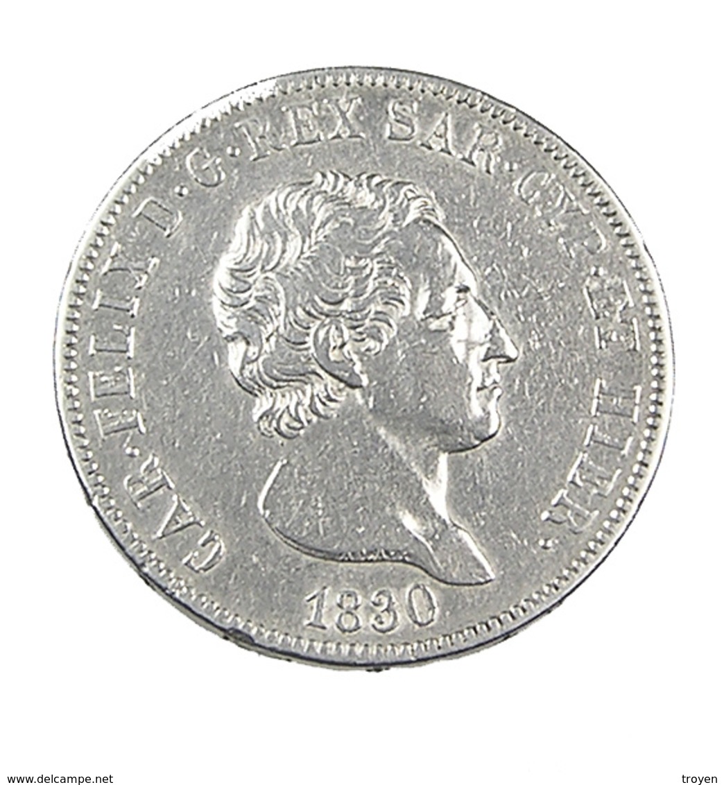 5 Lires - Sardaigne - Italie - 1830 - Argent - TB+ - - Genes