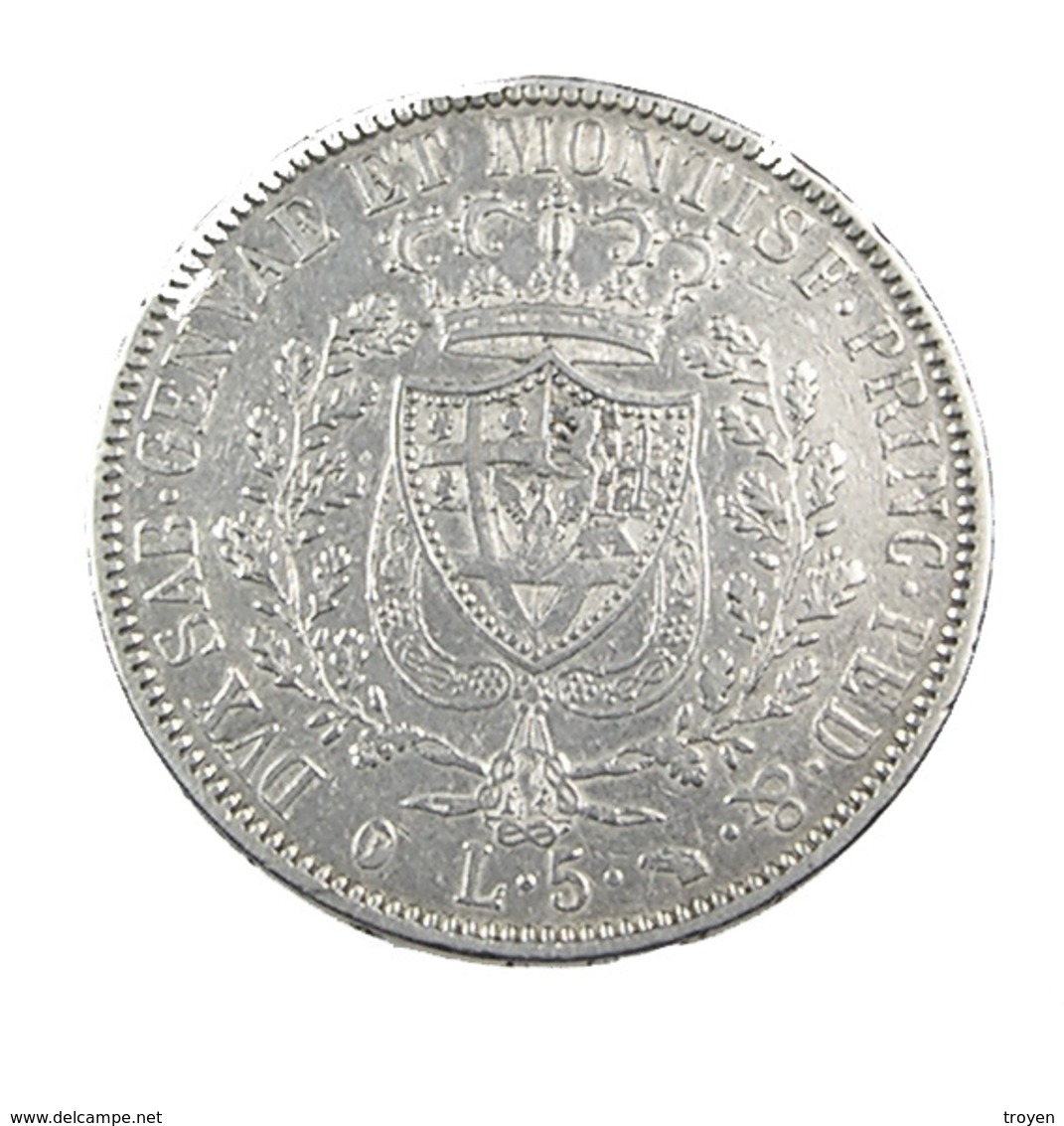 5 Lires - Sardaigne - Italie - 1830 - Argent - TB+ - - Genes