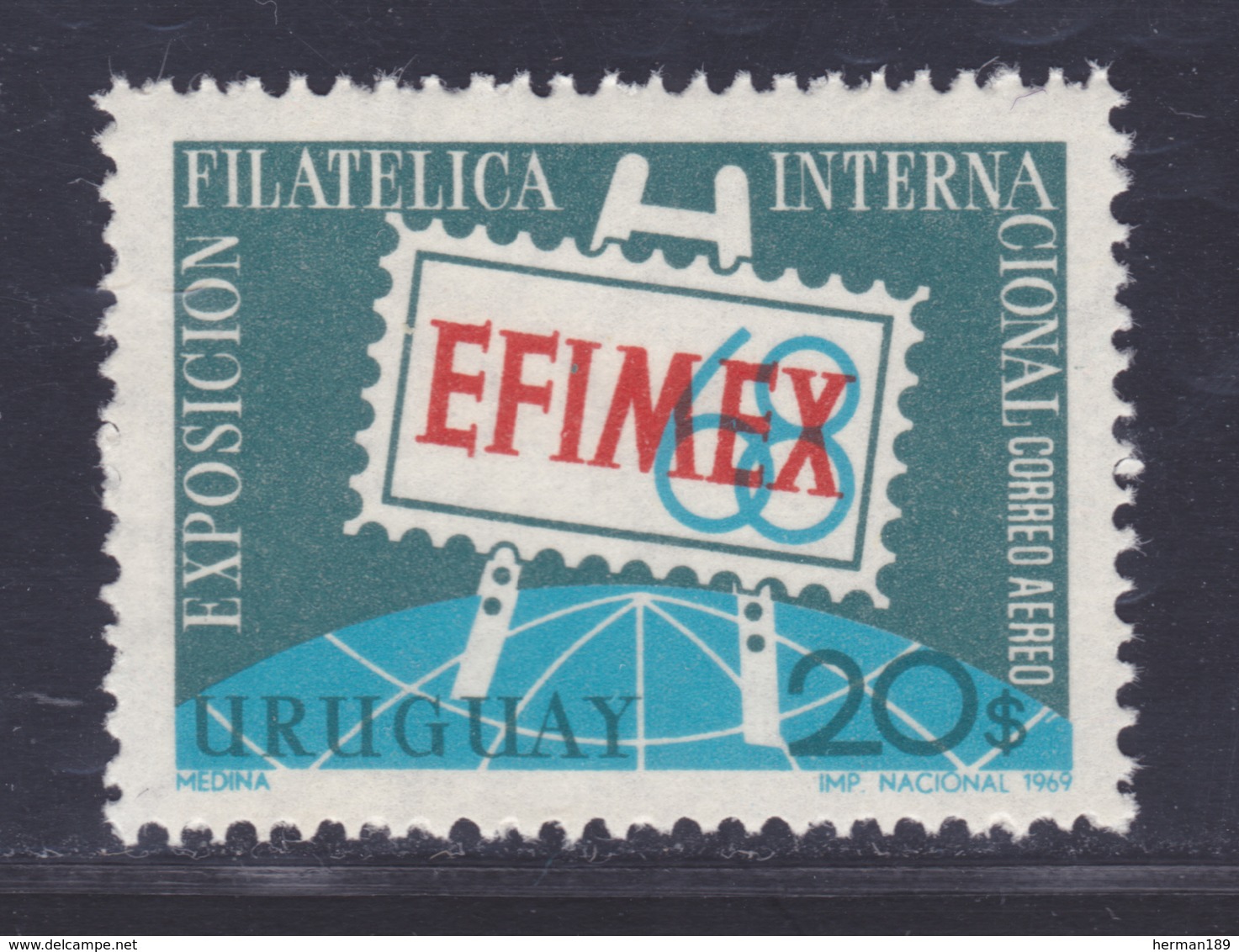 URUGUAY AERIENS N°  349 ** MNH Neuf Sans Charnière, TB (D4610) EFIMEX, Exposition Philatélique - Uruguay