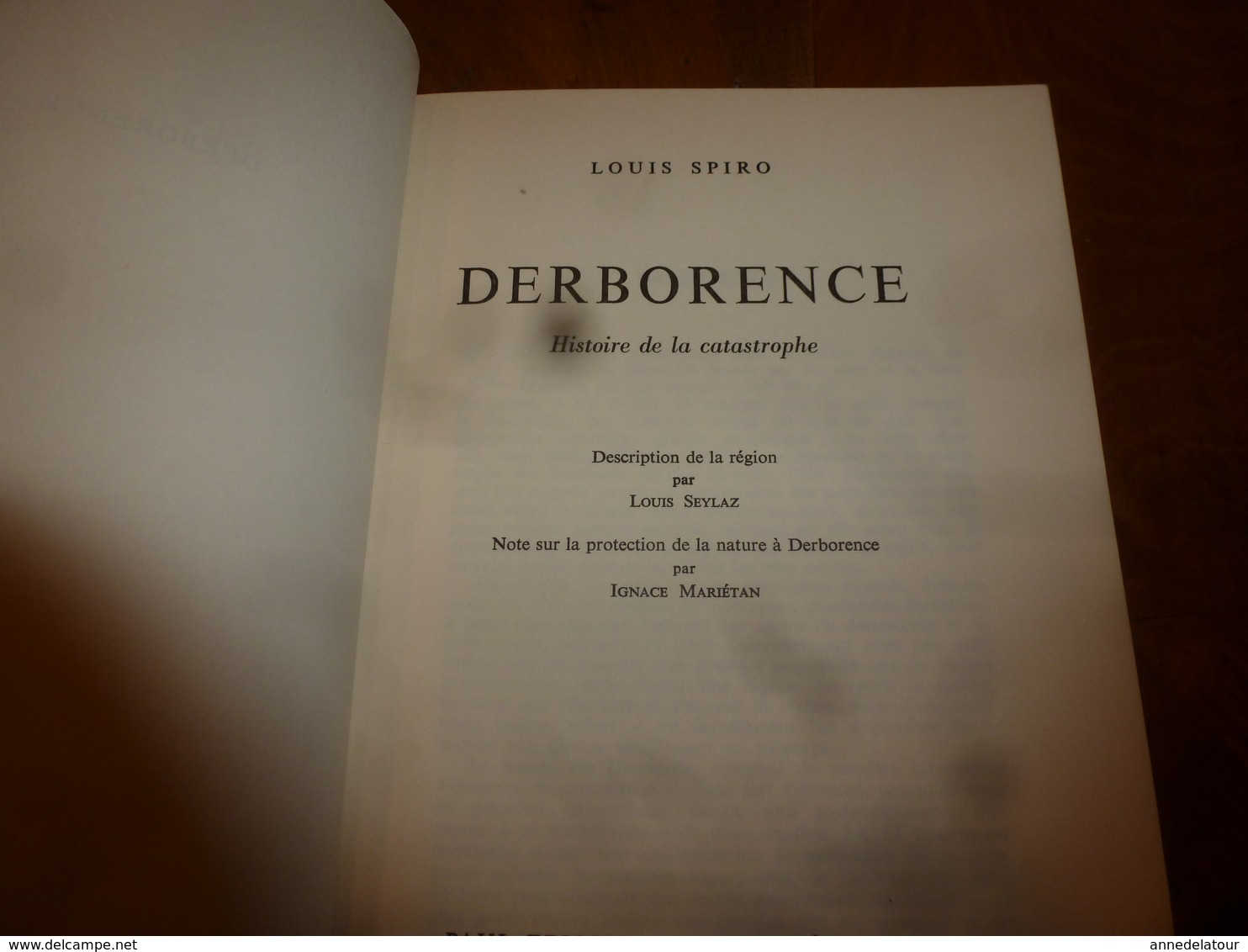 DERBORENCE  Histoire D'une Catastrophe (limite Des Etats De Berne Et Du Valais)  SUISSE (Photos A. Lévy, Etc) - Autres & Non Classés