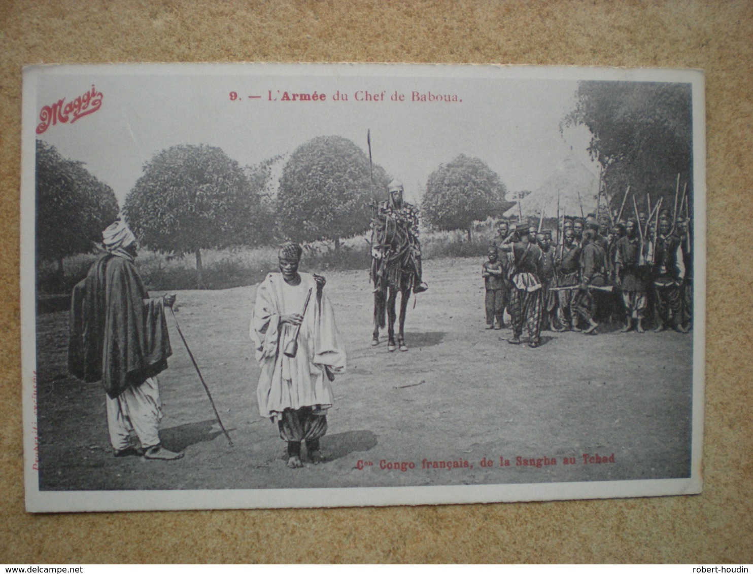 1 CPA Vierge Publicitaire Maggi CONGO FRANCAIS DE LA SANGHA AU TCHAD L'ARMEE DU CHEF DE LA BABOUA - French Congo