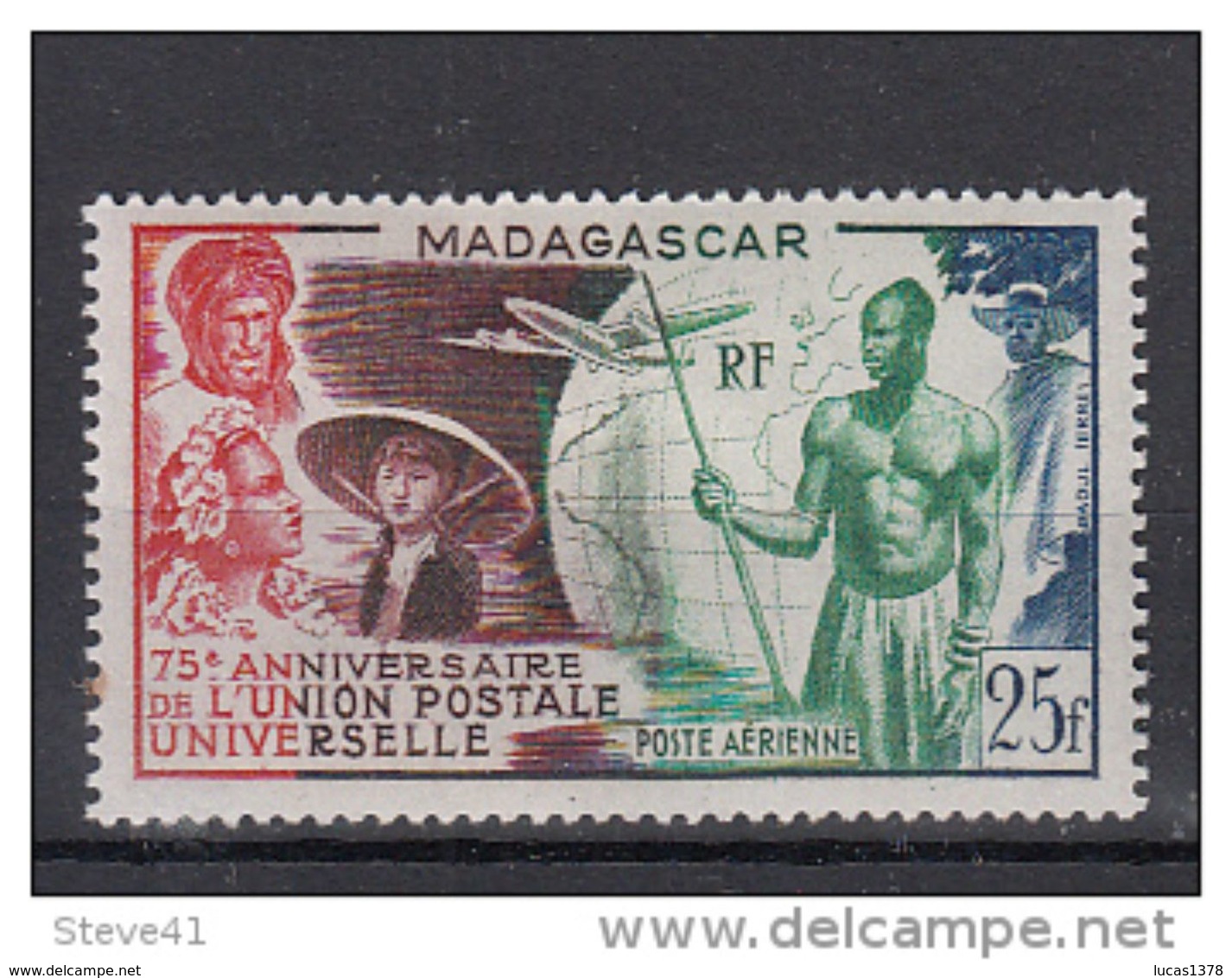 MADAGASCAR /COLONIE FRANCAISE - 1949 - N°72*PA - Posta Aerea
