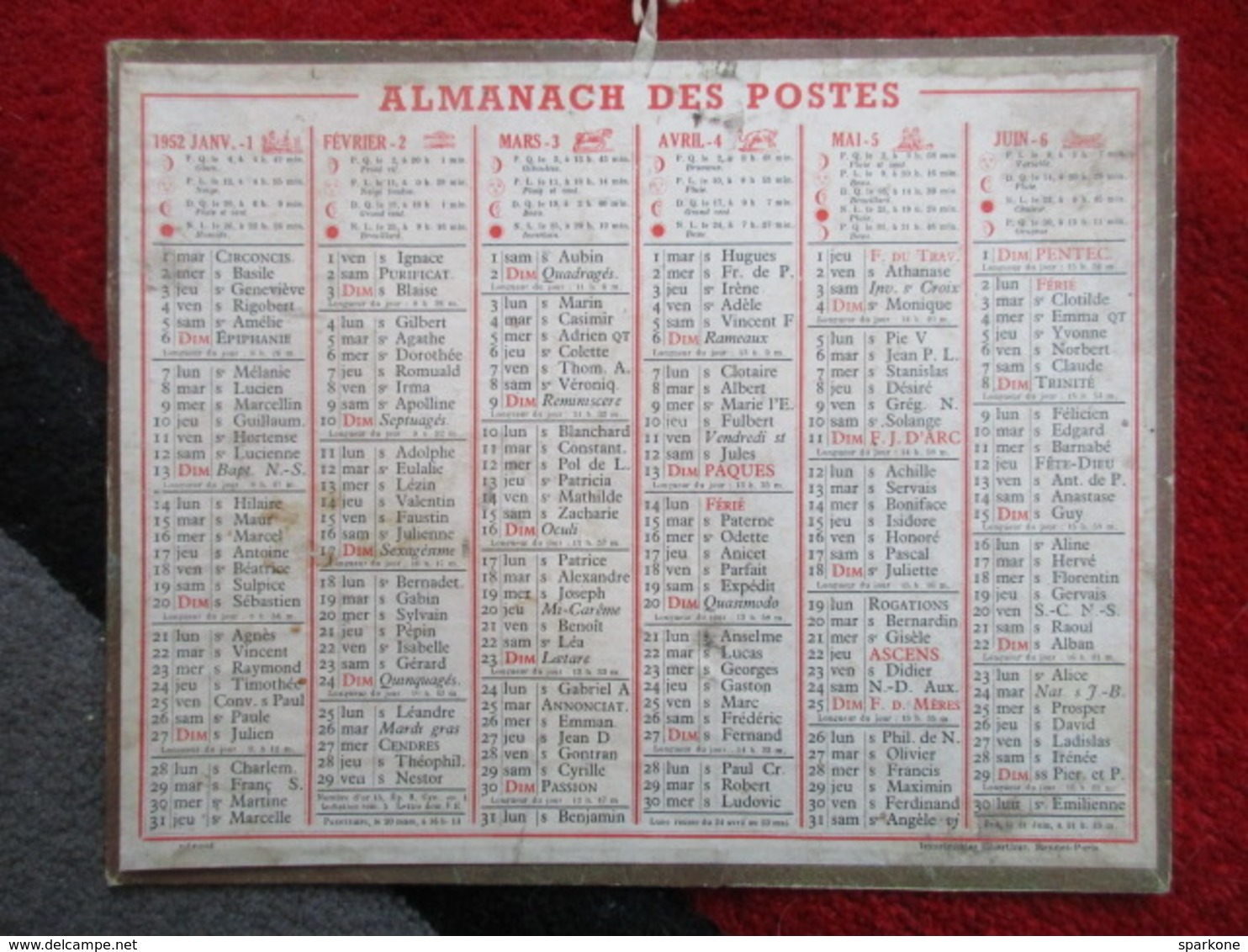 Almanach Des Postes / De 1952 - Big : 1941-60