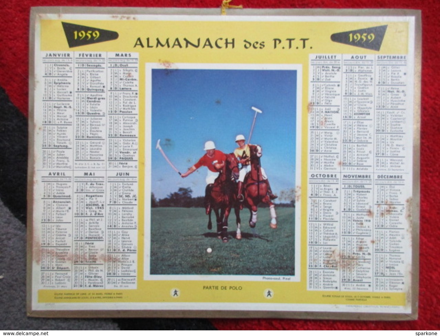 Almanach Des P.T.T / De 1959 / Partie De Polo - Grand Format : 1941-60