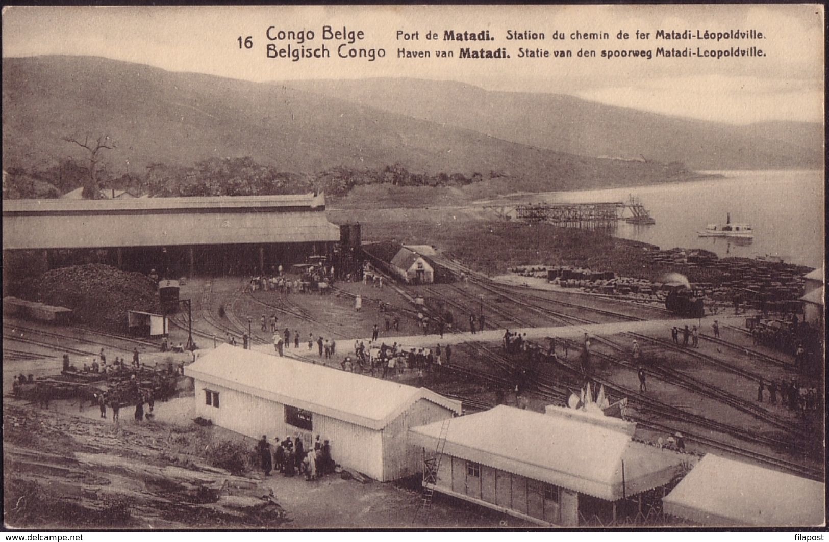 Belgian Congo Port De Matadi Station Du Chemin De Fer Matadi Leopoldville - Entiers Postaux