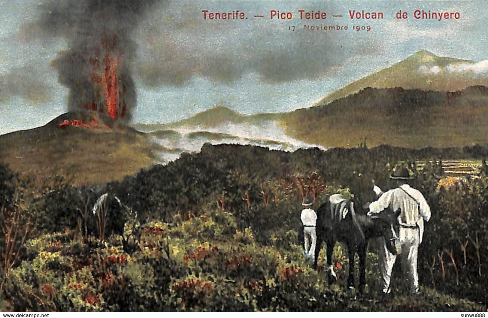 Tenerife -  Pico Teide Volcan De Chinyero (animado, 1910) - Tenerife