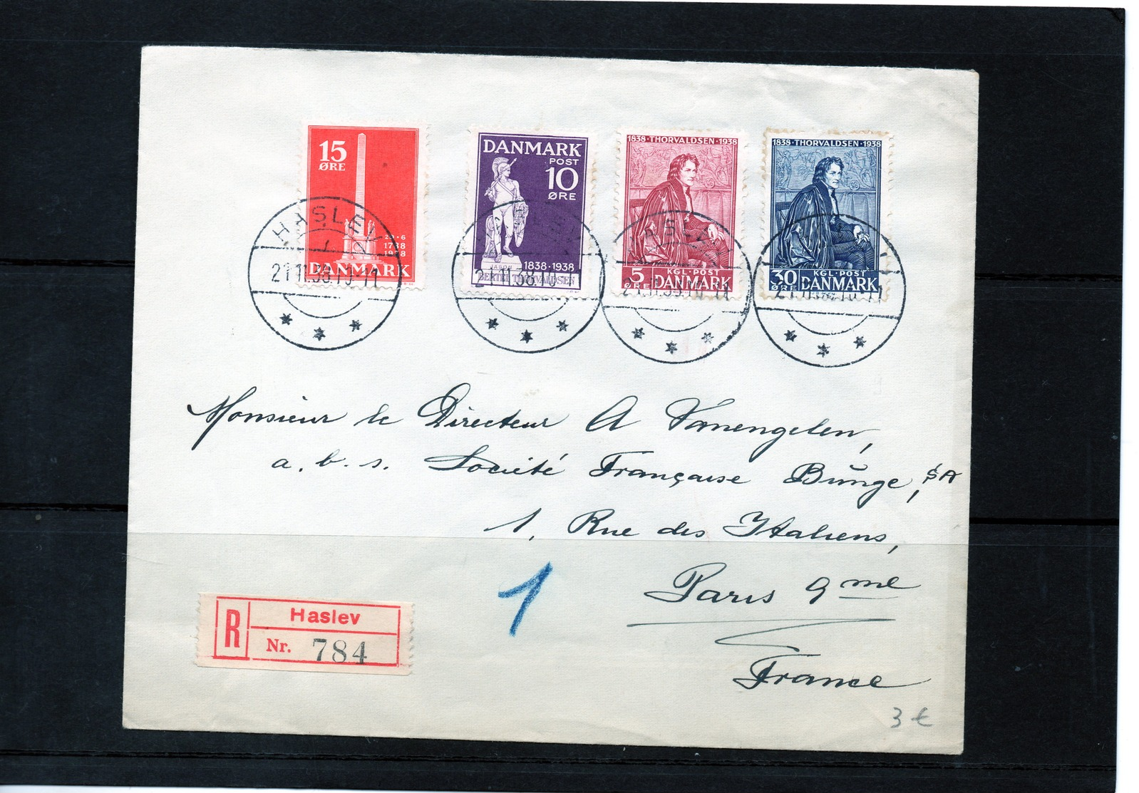 Timbre :  Danemark : Lettre De 1938. - Lettres & Documents