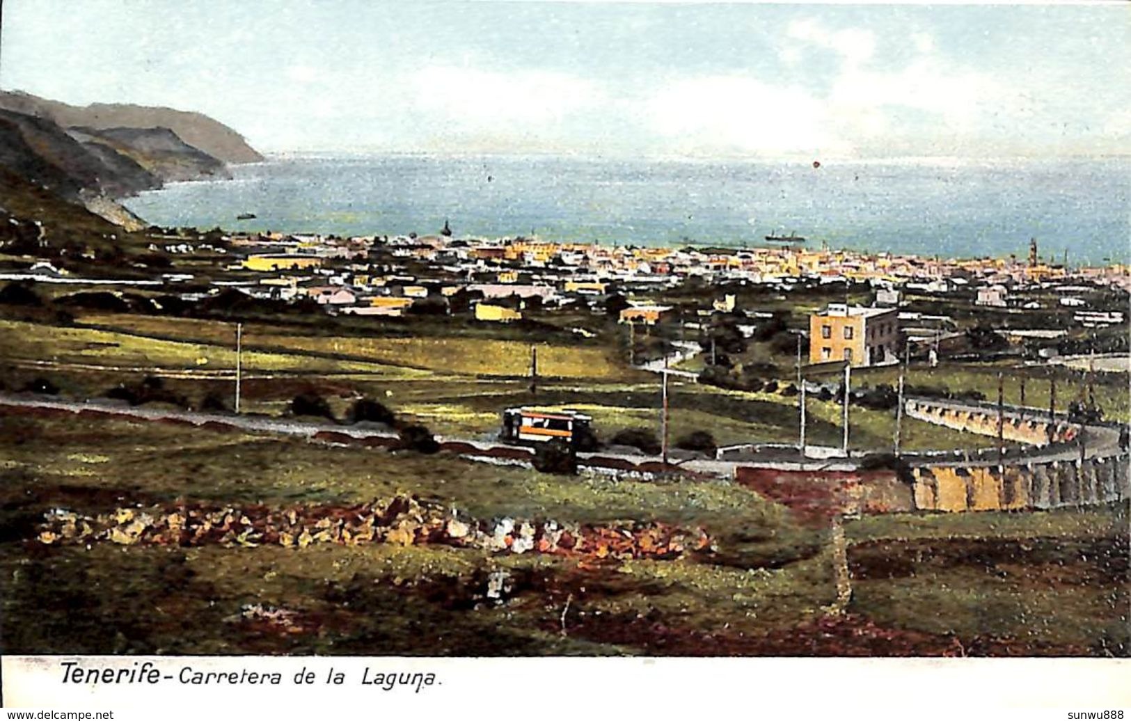 Tenerife -  Carretera De La Laguna (tram Tramway Animado Coloreada) - Tenerife