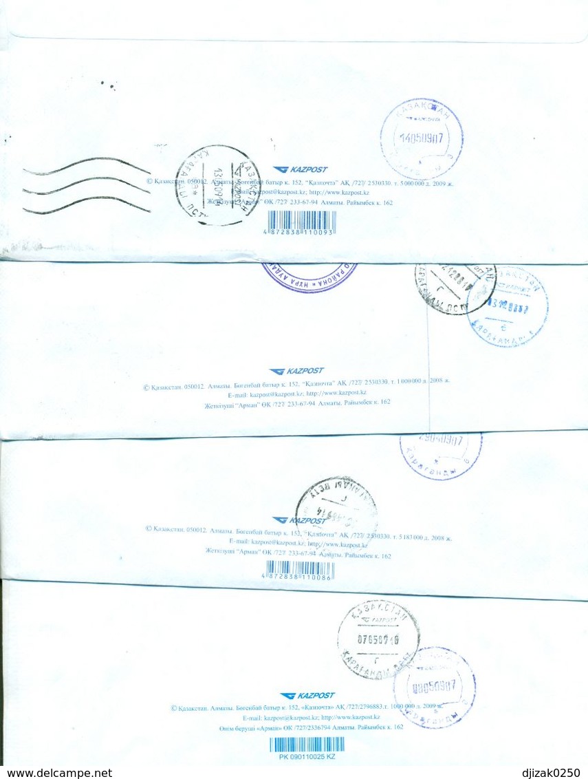 Kazakhstan. Four Envelope Passed The Mail. Tree Envelopes Registered. - Kazakhstan