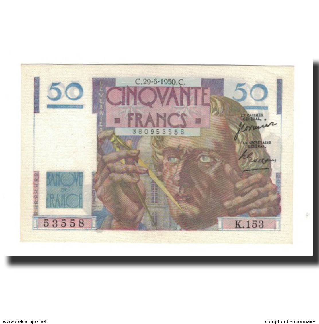 France, 50 Francs, 1950-06-29, SUP, Fayette:20.15, KM:127c - 50 F 1946-1951 ''Le Verrier''
