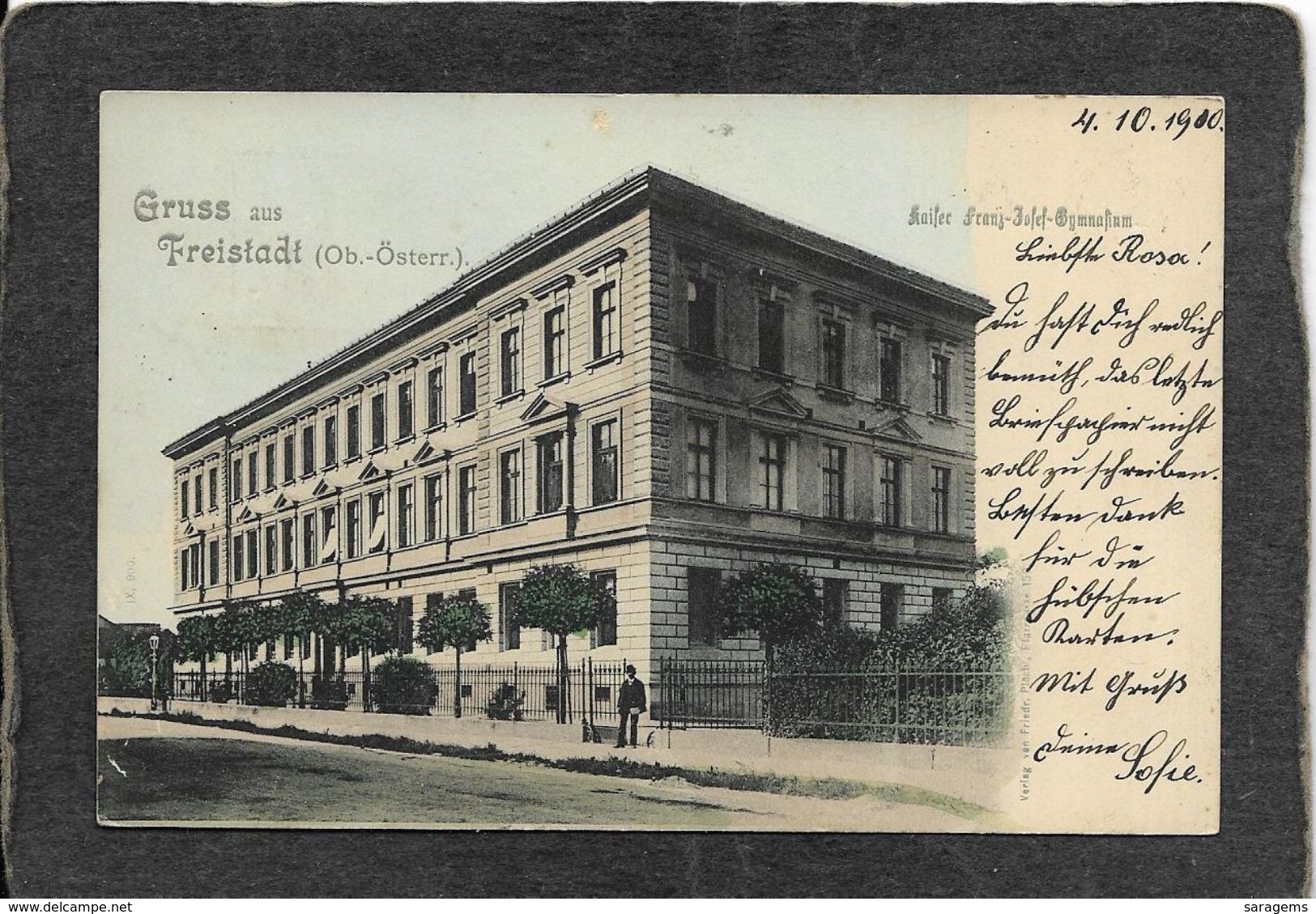 Freistadt,Germany-Grus Aus Hiafer Franz Hotel Bymnatiam 1900 - Mint Antique Postcard - Autres & Non Classés