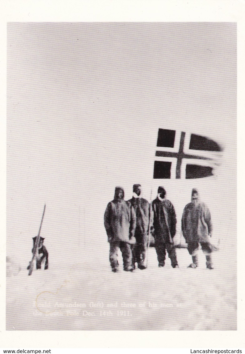 Postcard Roald Amundsen And Men At South Pole 1911 Norweigan Reproduction Antarctic Exploration Interest  My Ref B22156 - Other & Unclassified