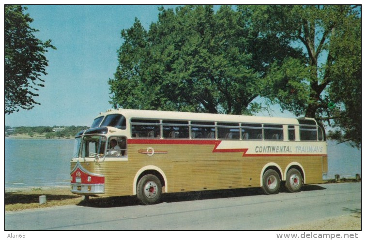 Continental Trailways Bus Transportation, C1950s/60s Vintage Postcard - Bus & Autocars