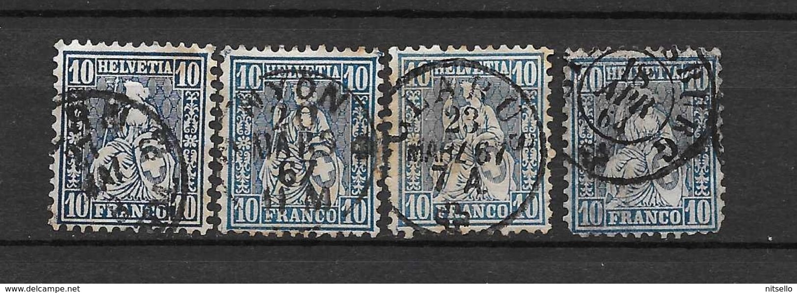 LOTE 1377  ///  SUIZA 1862    YVERT Nº: 36   ESTUDIO COLOR Y MATASELLO - Used Stamps