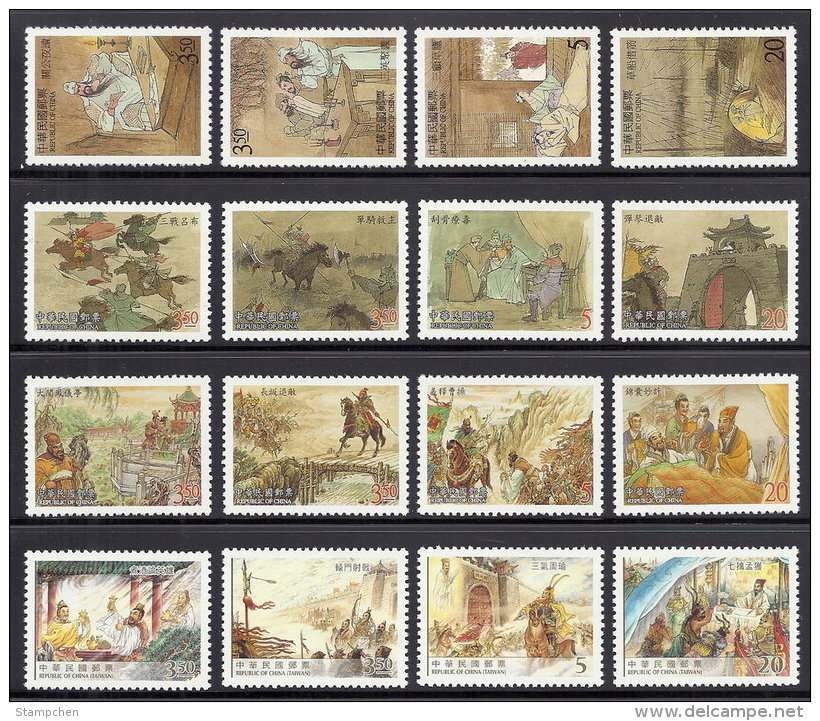 Complete 4 Set Stamps Taiwan 2000-2010  Romance 3 Kingdoms Martial Boat Arrow Medicine Music Chess Bridge Horse Wine - Unused Stamps