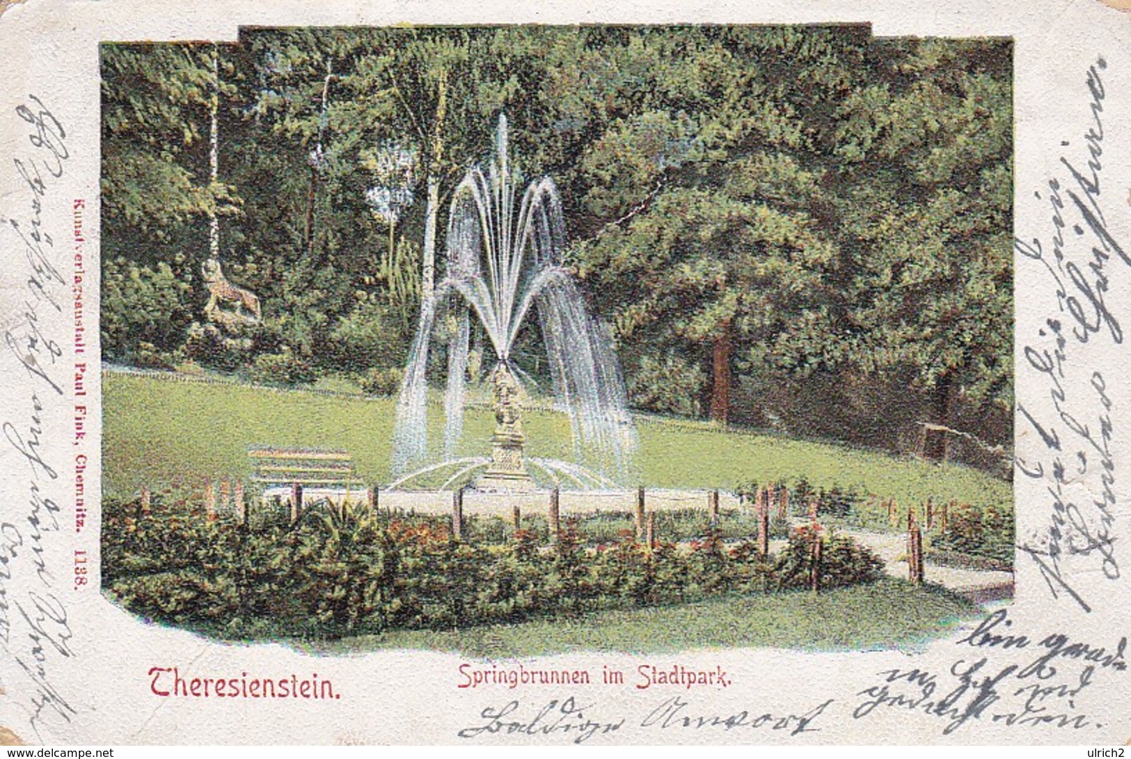 AK Theresienstein - Springbrunnen Im Stadtpark - 1900  (32641) - Hof