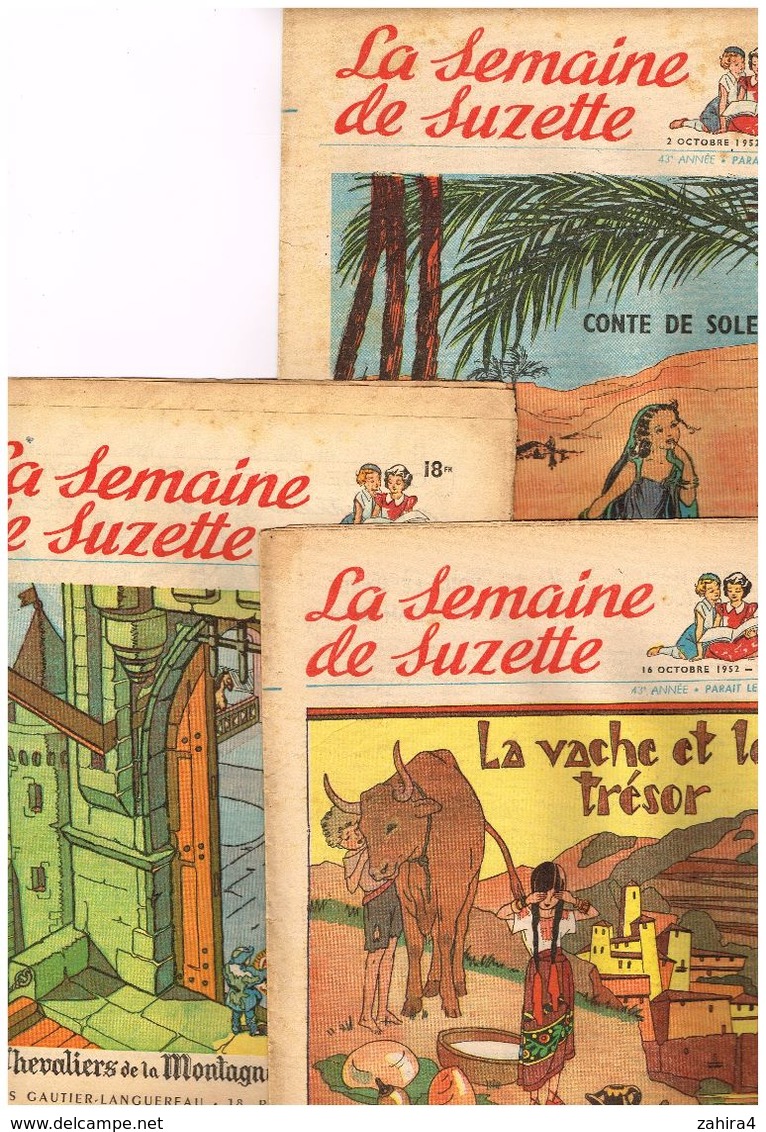 3 Revue La Semaine De Suzette N°  44  45 Et 46 De Octobre  1952 - Altri & Non Classificati