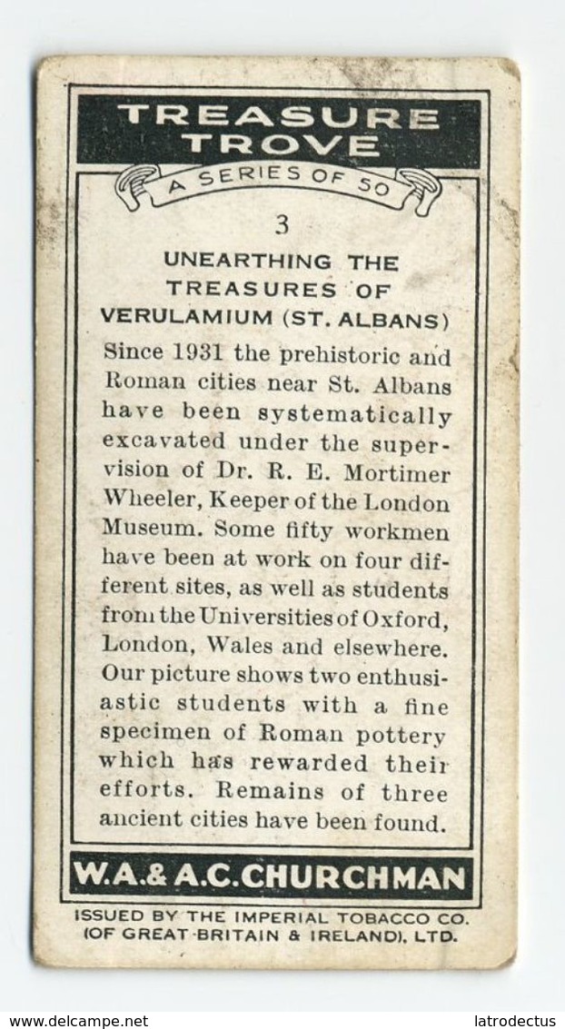 Churchman - 1937 - Treasure Trove - 3 - Unearthing The Treasures Of Verulamium (St. Albans) - Churchman