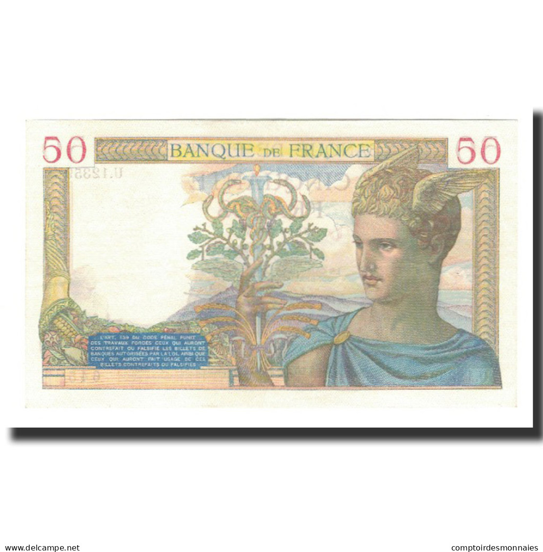 France, 50 Francs, 1940-02-22, SUP, Fayette:18.39, KM:85b - 50 F 1934-1940 ''Cérès''