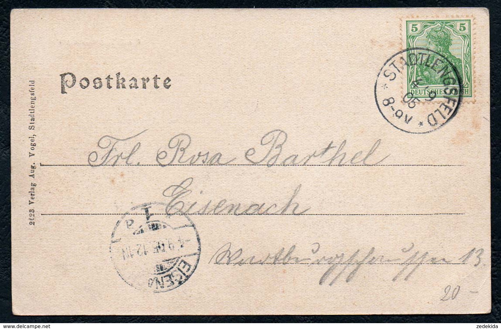 B0716 - Gruss Aus Stadtlengsfeld - Postamt Gericht - August Vogel - Gel 1905 - Bad Langensalza