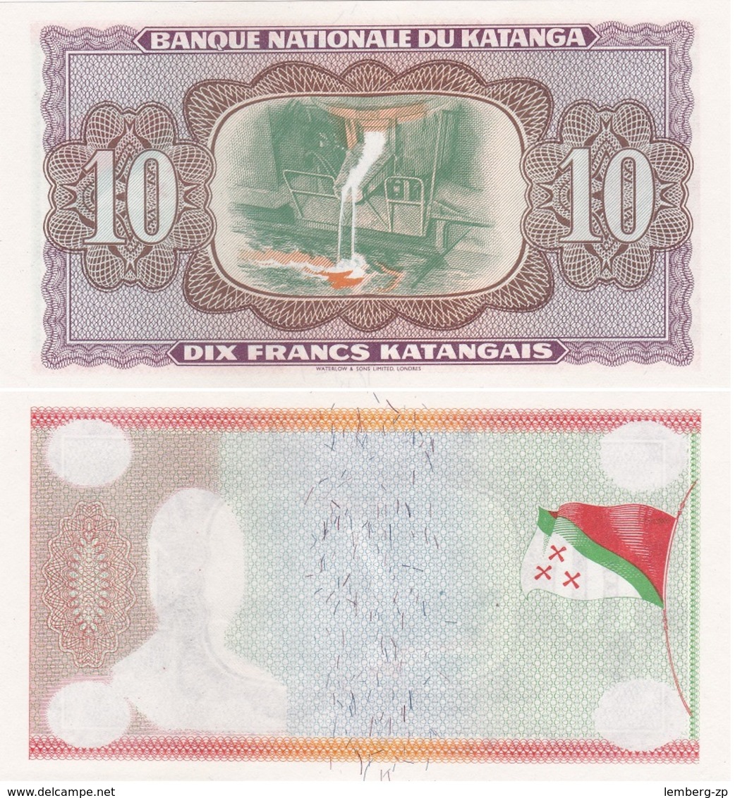 Katanga - 10 Francs 1960 Error UNC Lemberg-Zp - Autres & Non Classés