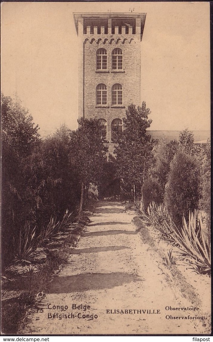 Belgian Congo Architecture Tower Obserwatoire Elisatethville Postal Stationery - Entiers Postaux