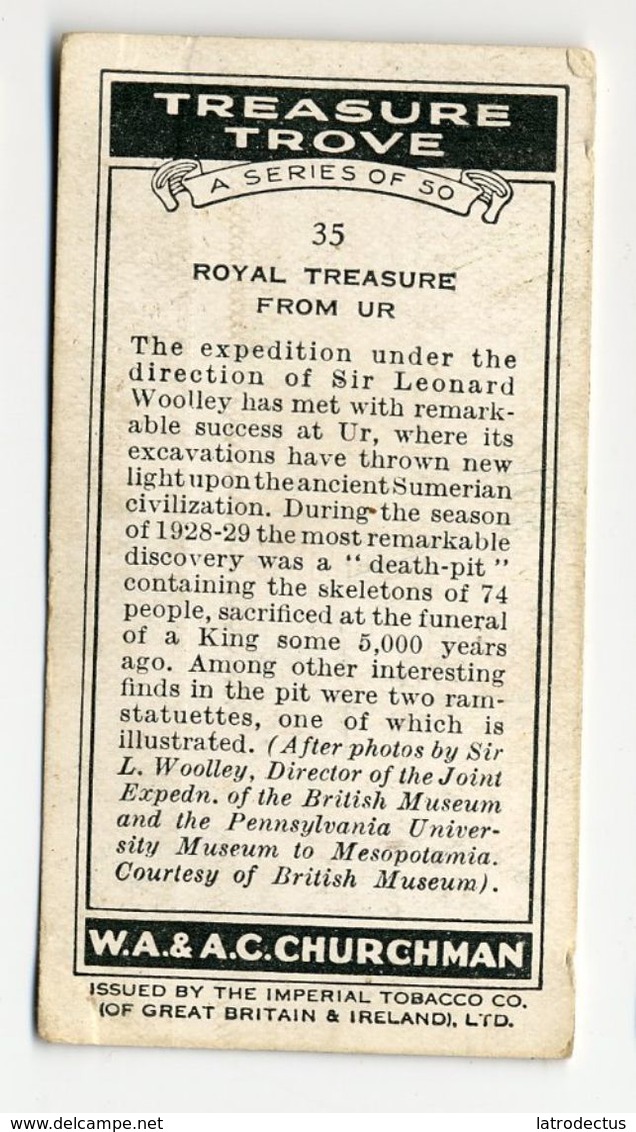 Churchman - 1937 - Treasure Trove - 35 - Royal Treasure From Ur - Churchman