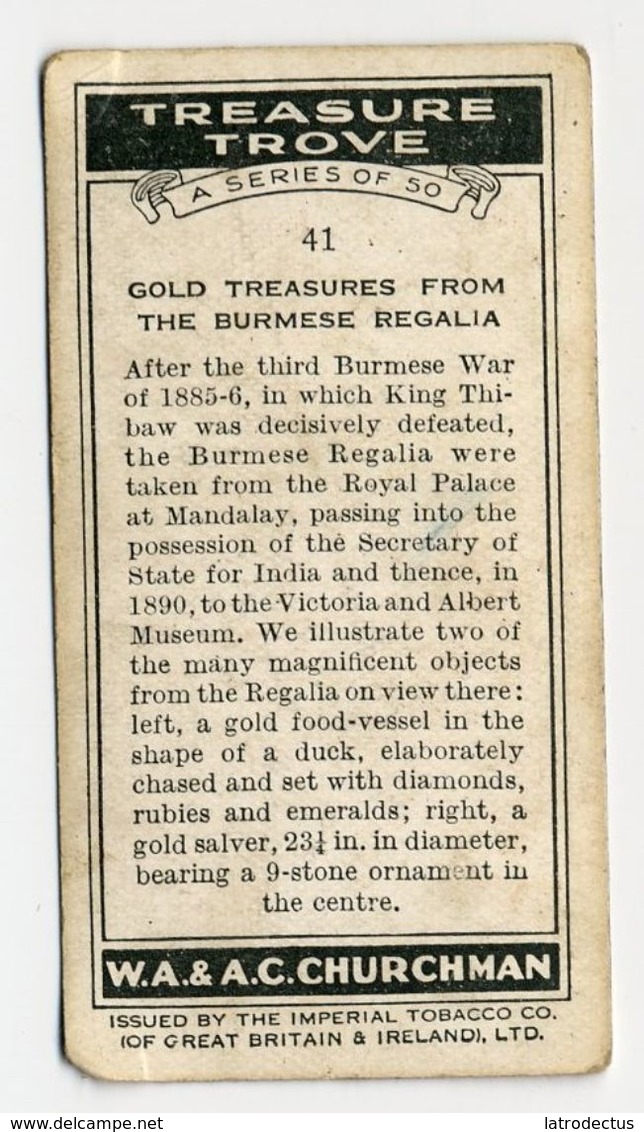 Churchman - 1937 - Treasure Trove - 41 - Gold Treasures From The Burmese Regalia - Churchman