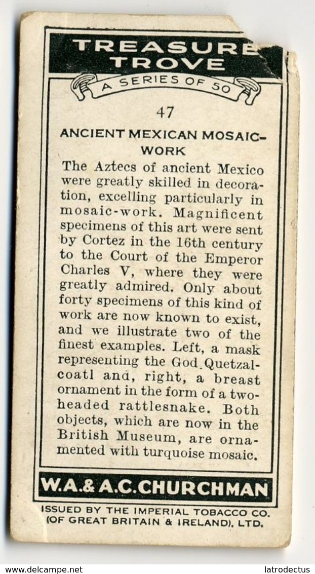 Churchman - 1937 - Treasure Trove - 47 - Ancient Mexican Mosaic-work - Churchman