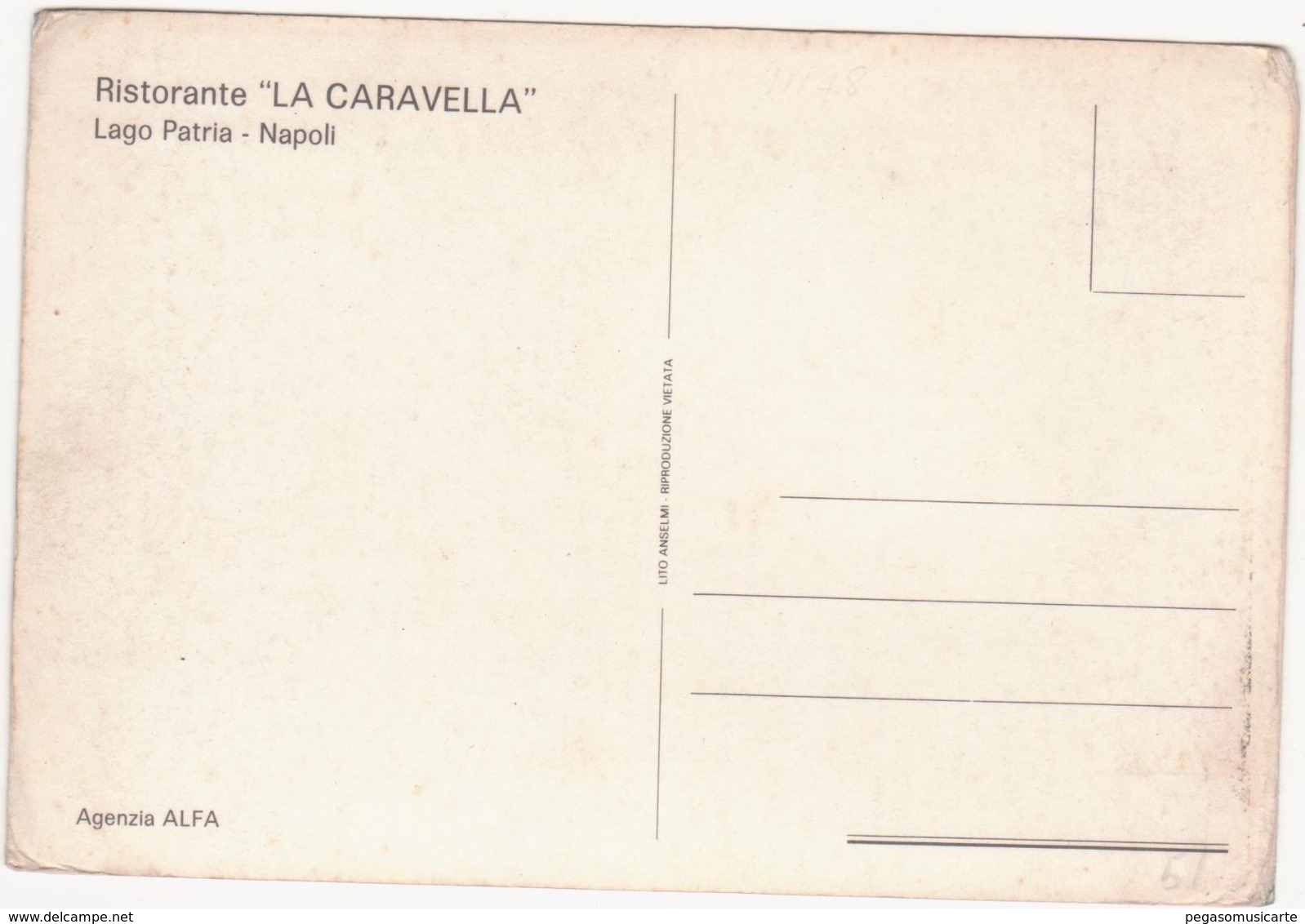 M299 RISTORANTE LA CARAVELLA LAGO PATRIA NAPOLI 1970 CIRCA - Napoli