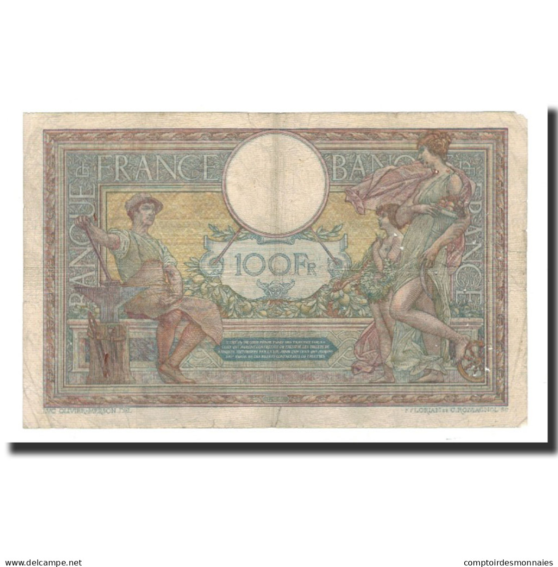 France, 100 Francs, 1921-03-29, TB, Fayette:23.14, KM:71b - 100 F 1908-1939 ''Luc Olivier Merson''