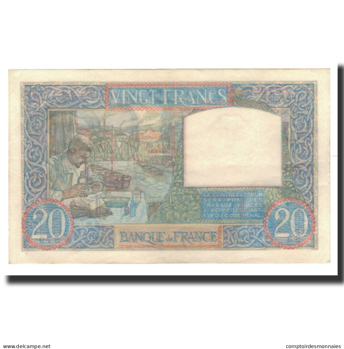 France, 20 Francs, 1939-12-07, SUP, Fayette:12.1, KM:92a - 20 F 1939-1942 ''Science Et Travail''